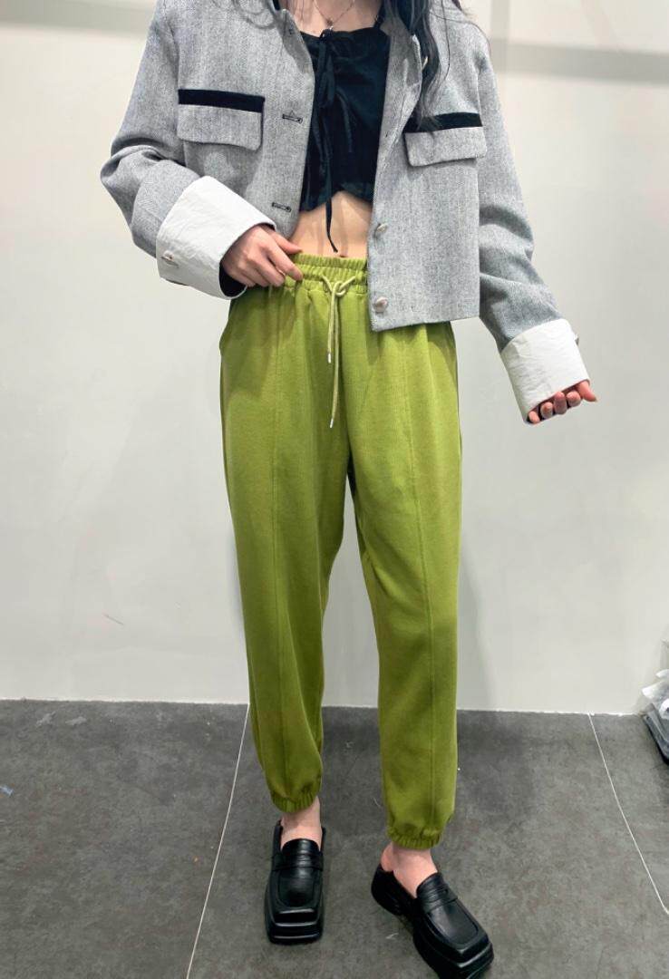 夏季新款彩色抽绳卫裤，女装休闲裤，月光水岸