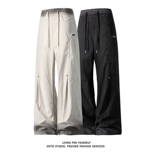 高品质白底得物秋季新款休闲裤男宽松扎染渐变工装长裤 KZ938-P50图片