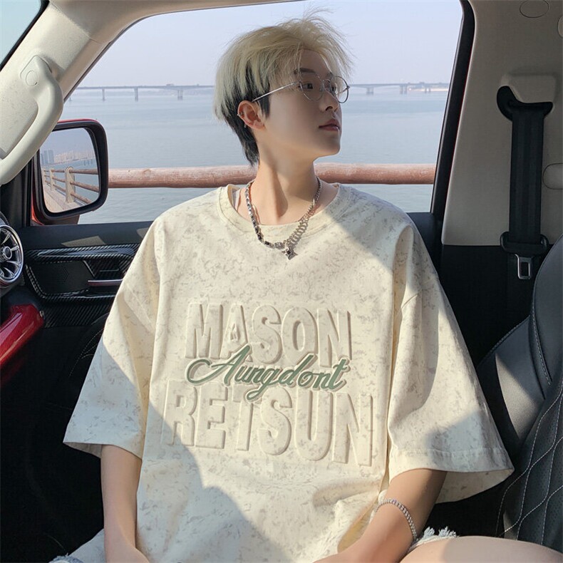 ！2026夏季新款男士钢印潮牌短袖T恤情侣半袖体恤T2506特P28,男装T恤,电商B220