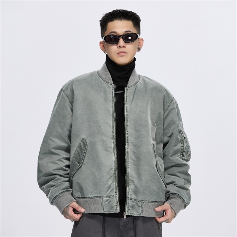 美式复古棉衣外套冬季棒球领潮牌夹克飞行服A436-982-P135168,男装夹克,电商A436