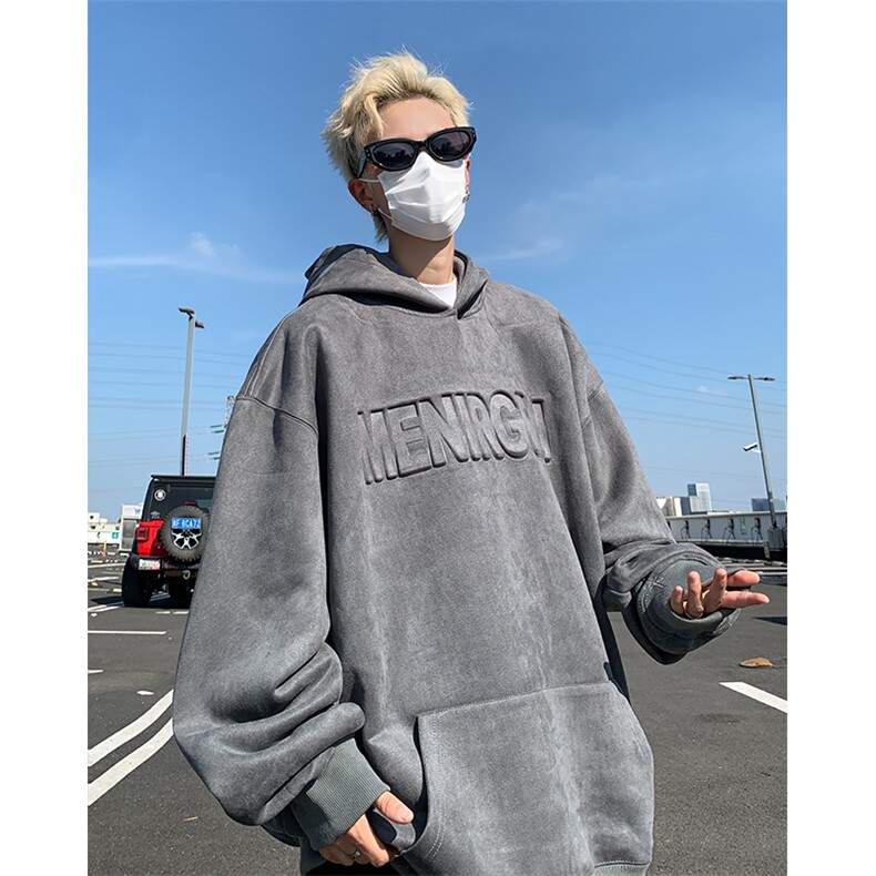 WY141-特P50控78400克抖音品秋季重磅麂皮钢印连帽卫衣外套,女装短外套,电商A058-1（原电商C417）