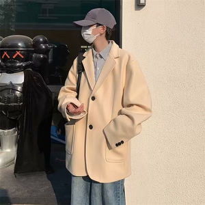 2023港风文艺长袖西装男春秋宽松潮流西服图片