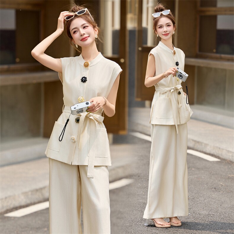 时尚小香风马甲套装女2025夏季新款高端女神范超好阔腿裤两件套潮，女装套装/套裙，布芭啦