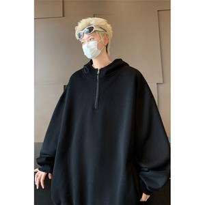 得物二开卫衣重磅华棉光板连帽卫衣B386-DB57-批48图片