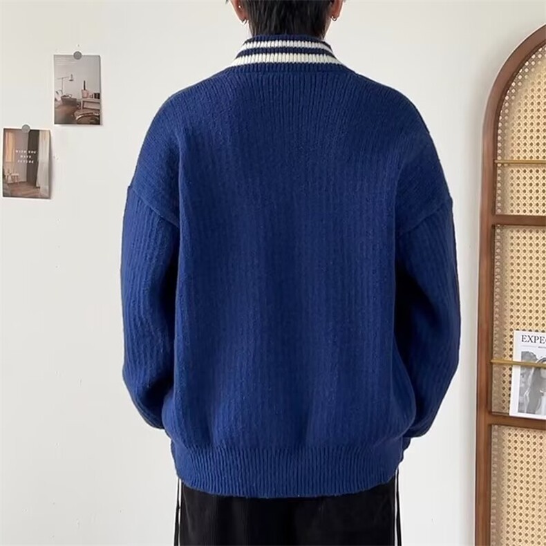 长袖常规潮牌小众v领设计针织毛衣休闲秋冬季纯色V领MY839/P48,男装针织衫/毛衣,星座506