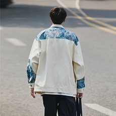 2026港风风植物花卉刺绣夹克大码M-5XL潮美式男Jk7806P95，男装夹克，星座227-7