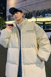 新款立领pu皮印花棉衣男秋冬季加厚面包服外套保暖棉服MY609-P85图片