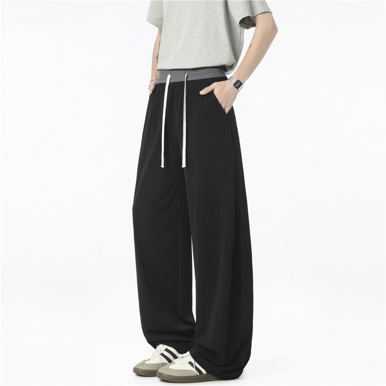 美式冰丝休闲裤男夏速干潮牌垂感拖地裤宽松运动长裤子K6430-P41，女装休闲裤，星座412-3