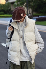 黑色青少年羽绒马甲男款冬季加厚叠穿坎肩套装中学生无袖棉服外套，男装棉衣，电商A007