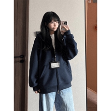 抖音得物品质二开26春装男女美式高街结构双拉链开衫卫衣外套，女装短外套，电商A486-1