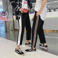 夏休闲裤ins火的女士运动裤子情侣宽松九分裤QL613614/P40女类，女装连体裤，星座1506-1