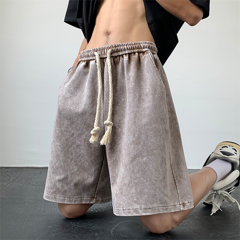 抖音供货、320克夏季新款水洗立体腰休闲短裤D223A-SK2300-P40,男装休闲裤,电商019-1