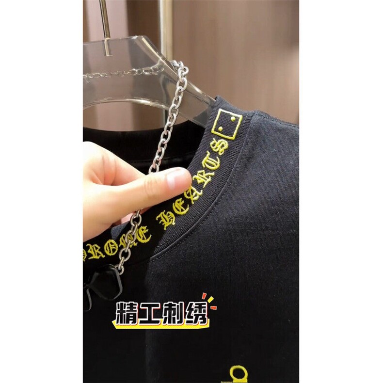 网图现货刺绣内垫网圆领短袖T恤男女RB33-P38,男装T恤,星座1005-4
