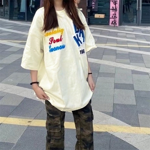 万针全刺绣工艺抖音得物高品质260克重磅纯棉双纱美式高街短袖T恤图片