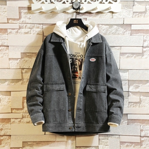 春秋新款复古水洗牛仔外套韩版潮流宽松百搭夹克男装DS626TP75