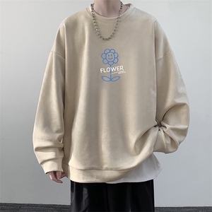 麂皮绒卫衣男大码重磅长袖t恤男 JW81274-P35图片