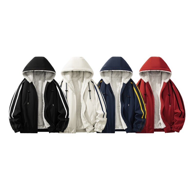 自家图有视频加绒毛领棉衣冬季新款座山雕连帽派克棉服M2556p88,男装棉衣,电商D315