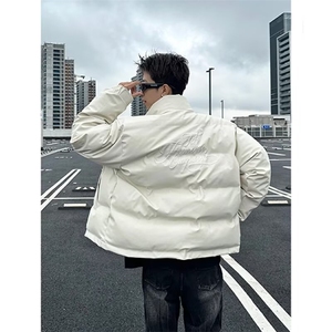 网图原版PU皮刺绣加厚保暖面包服男M14/P100图片