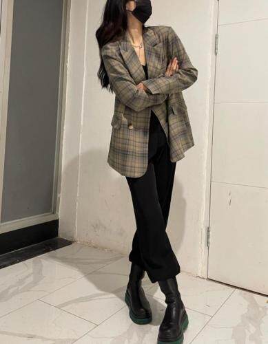 春季新款格子西装，女装西装，XIMO 熙茉