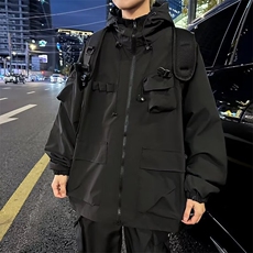 防水冲锋衣男机能风宽松飞行服休闲连帽外套工装夹克JD20，男装夹克，星座1116A-1（原606A）
