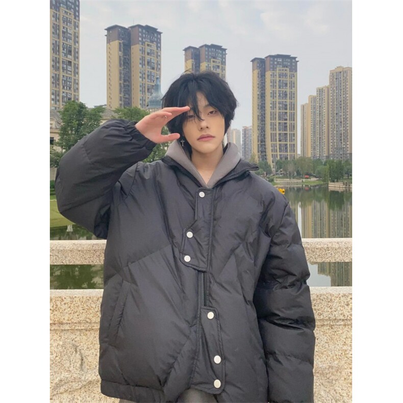网络图现货！不规则立领棉服外套高级设计感小众棉服RY112-P110图片