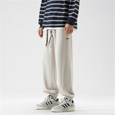 束脚华夫格加绒亲肤面料美式垂顺卫裤子K955-特批-32加绒-42，男装休闲裤，星座718-1