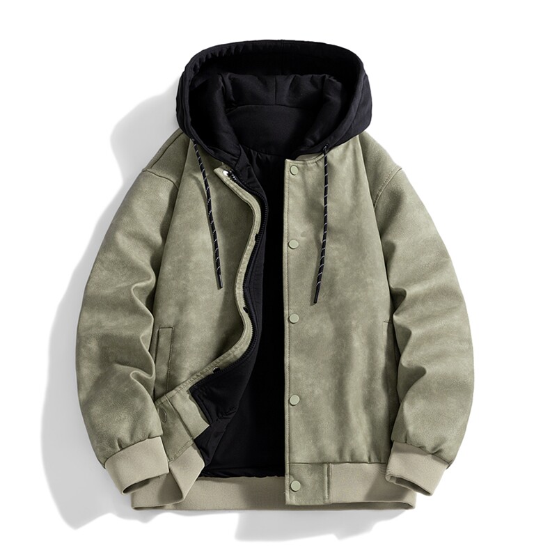 假两件机车服皮衣外套男高级感痞帅宽松休闲pu皮夹克JK0196-P93图片