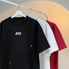 2025夏季新款高品质满天星亮片短袖ATS字母印花MT9164-P30控48，男装T恤，星座508（原C305）