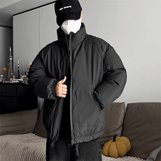 现货冬季美式休闲加厚雪山外套夹克立领纯色三防户外工装棉服，男装夹克，电商A443