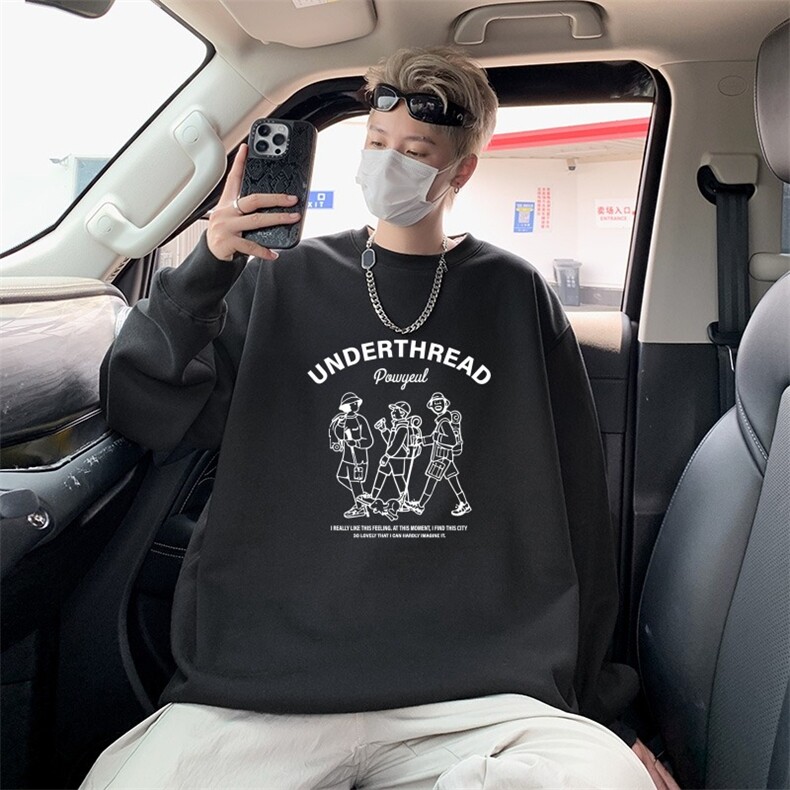 华棉圆领卫衣男士登山卫衣男学生休闲无帽卫衣外套青少年W7048,男装卫衣,星座1116A-1（原606A）