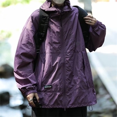 紫色防晒衣女款夏季薄款2025新款防紫外线宽松休闲工装防晒服外套，男装防晒衣，星座302B-3