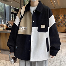 大码棒球服翻领秋季外套男春灯芯绒青少年夹克潮1008-JSD688-p57，男装夹克，星座1008