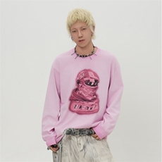 （300克双纱）重工水洗炒色美式复古潮牌长袖T恤1015-CT17-P68，男装T恤，四季星座1015