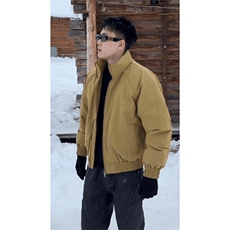 现货美式高街休闲夹克冬季三防立领纯色户外工装加厚棉服外套，男装夹克，电商A486