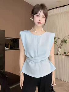 法式高级感掐腰飞飞袖上衣女夏季新款设计感小众别致绝美小衫夏款，女装T恤，翩雅女装供货