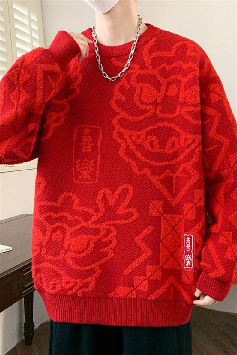 76267-P60秋冬新款休闲毛衣男长袖针织衫港风宽松毛衣打底衫,男装针织衫/毛衣,电商D310B