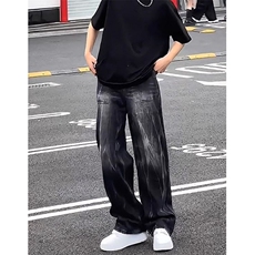 渐变牛仔裤男复古美式裤子痞帅水洗做旧直筒微喇裤NWY38，男装牛仔裤，星座1116A（原606A-3）