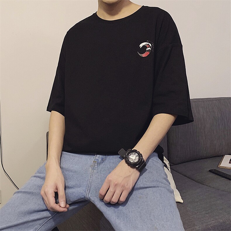 夏季日系卡通印花短袖T恤男潮流圆领半袖青少年打底衫DS342TP25,男装T恤,电商A102