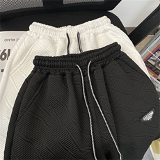 短裤男士夏季潮牌高级感提花五分裤潮宽松运动休闲裤子K5622-P26，男装牛仔裤，星座412-2