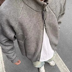 M35-P63美式潮牌拉链开衫毛衣男女2025春秋冬季潮流宽松慵懒风，男装针织衫/毛衣，电商B323A