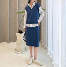 假两件卫衣?针织半裙，女装卫衣/绒衫，TOP.1