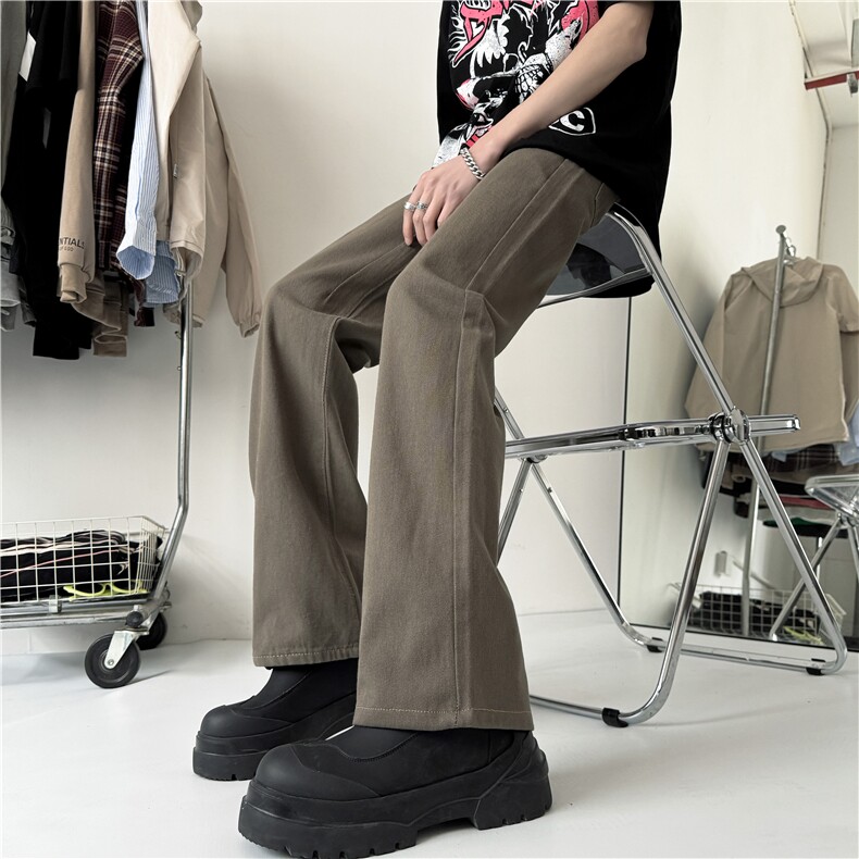 美式复古棕色牛仔裤男女宽松潮牌直筒长裤XZ205-1-YK03-P50,男装牛仔裤,星座610A-1
