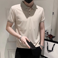 短袖polo衫男潮牌潮流纯色针织翻领t恤男装保罗半袖衣服T539，男装T恤，星座1116A-2（原606A-1）