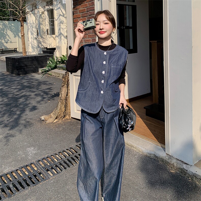2025年春季新款马甲两件套,女装套装/套裙,秋水欣儿