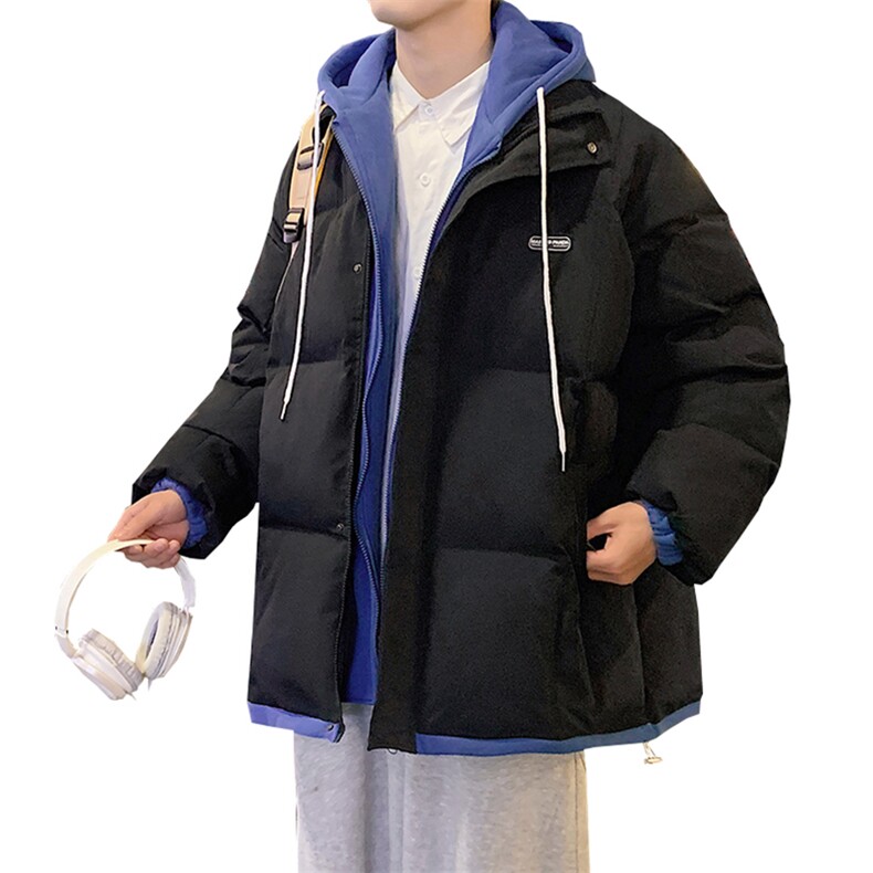 冬季宽松/假两件连帽休闲外套潮加厚棉衣XZ102B-1M6628-P110,男装棉衣,星座102B-1