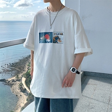 1港风印花情侣日系风潮大码M-5XL短袖T恤男DT7645P30控45，男装T恤，星座226-2