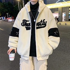 得物冬季加绒加厚棉服羊羔绒保暖ins外套男MY108P110控价158，男装棉衣，电商A086