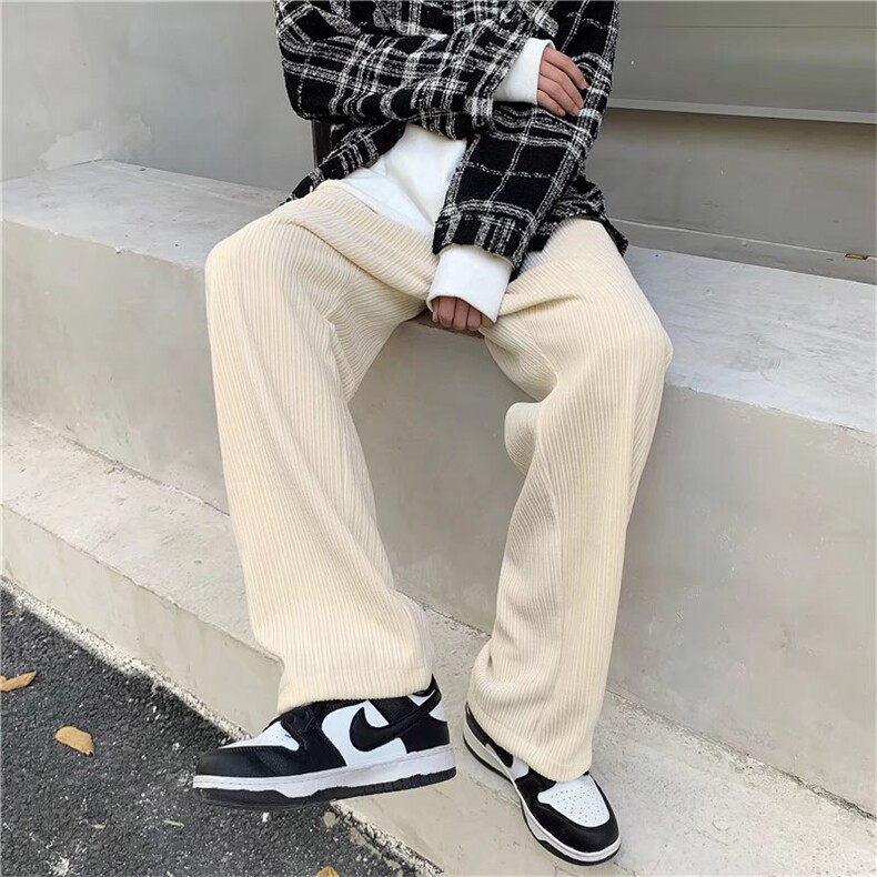 灯芯绒裤子男潮牌百搭宽松直筒休闲裤港风复古阔腿运动裤NB14-P30,女装休闲裤,星座1008-2