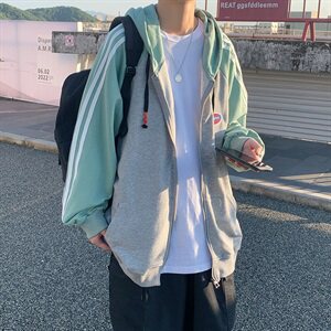 开衫卫衣男连帽春秋季运动韩版潮流休闲百搭宽松男士夹克外套图片 开衫卫衣男连帽春秋季运动韩版潮流休闲百搭宽松男士夹克外套图片