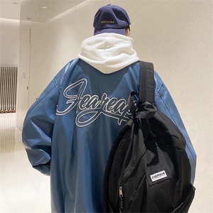 美式PU皮棒球服外套男春秋季ins宽松休闲百搭夹克C   W2327-P58图片